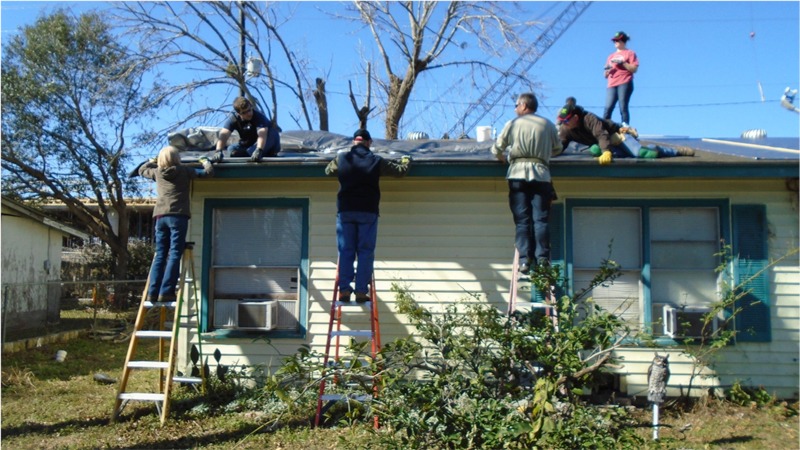 Mission trip fixing roof