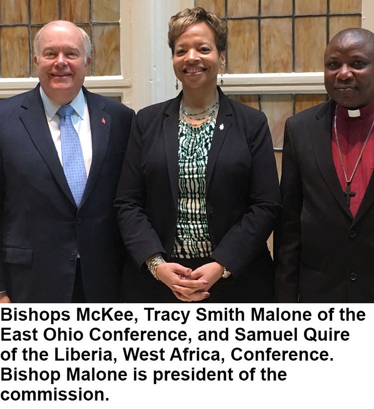 Bishops McKee, Tracy Smith Malone and Samuel Quire