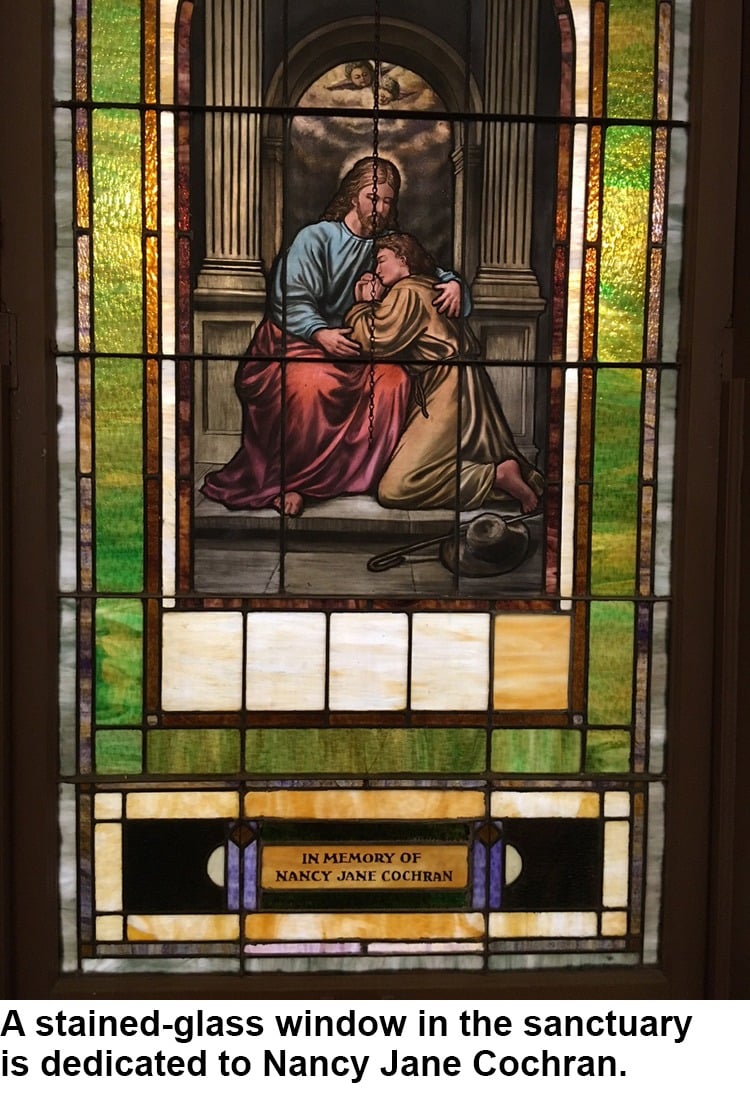 Stained glass window dedicated to Nancy Jane