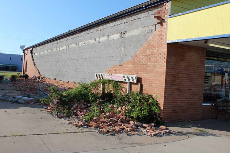 Brick wall damage