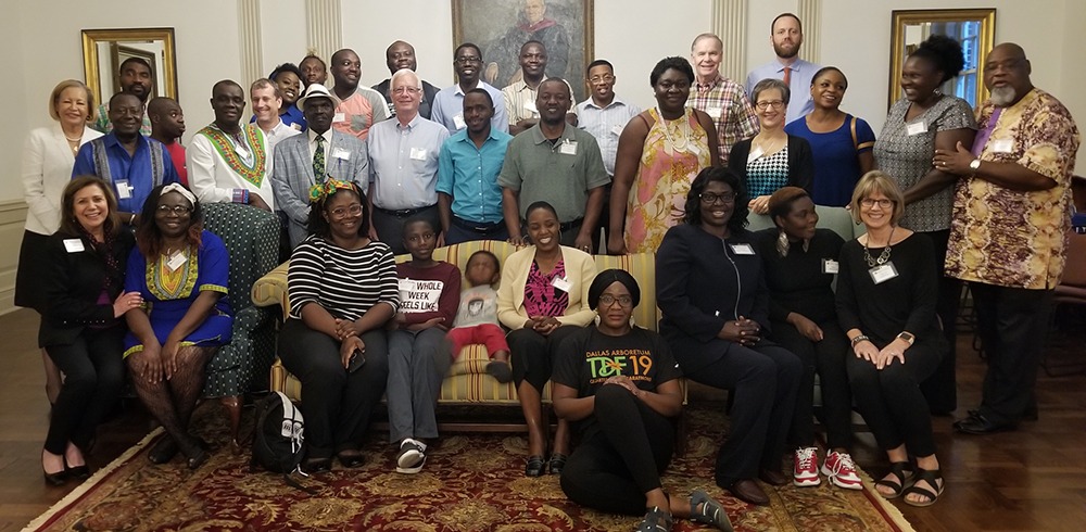 African dinner group shot