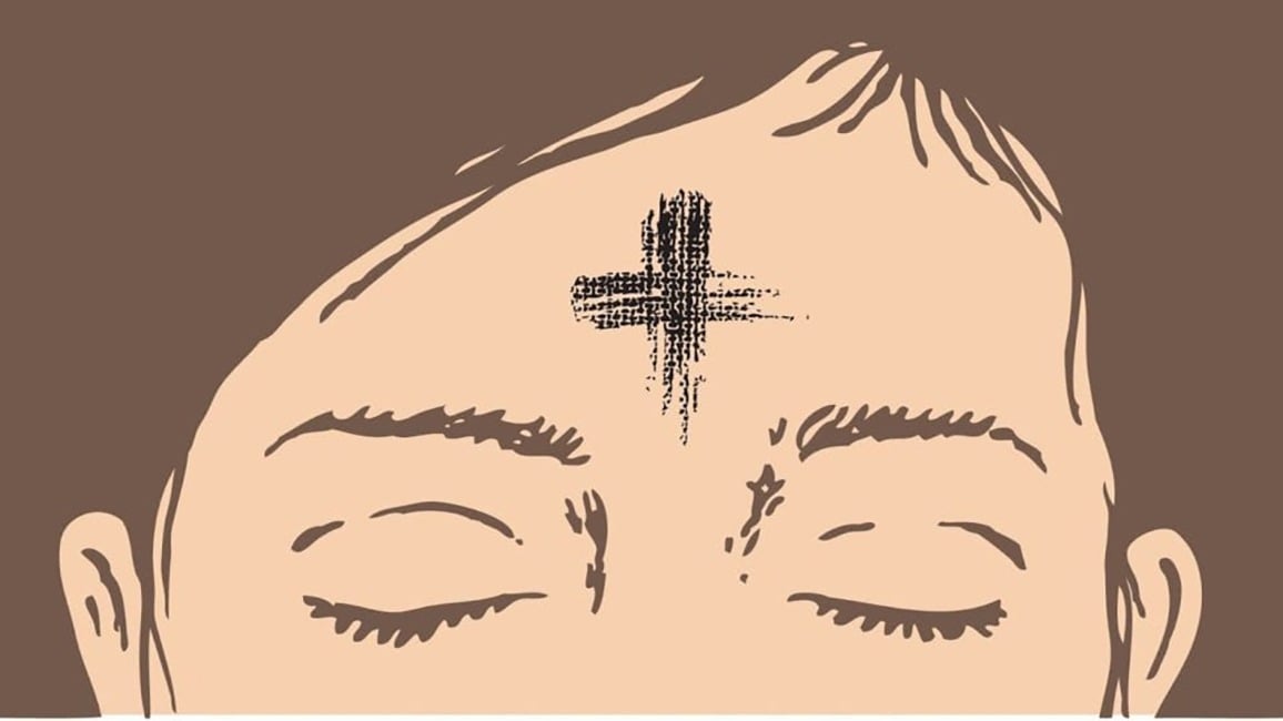 graphic of ashes on forehead