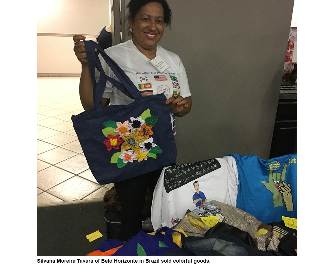 Silvana Moreira Tavara of Belo Horizonte in Brazil sold colorful goods.