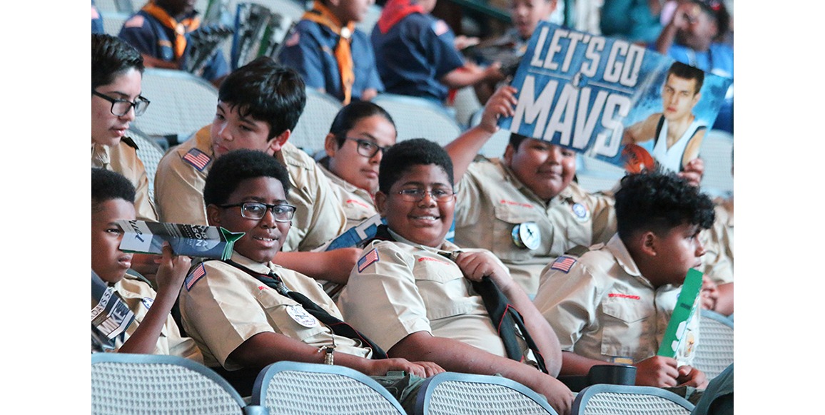 Boys Scouts in the stands